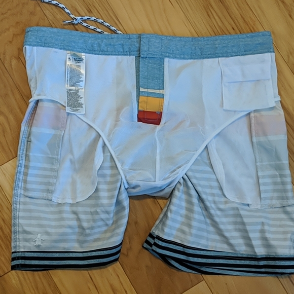 Original Penguin Striped Fixed Volley Swim Shorts - Picture 5 of 7